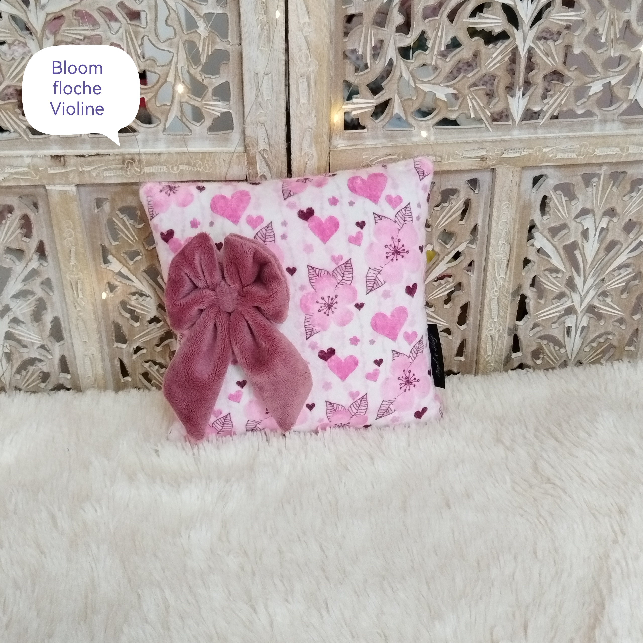 Coussin Bloom Floche Violine