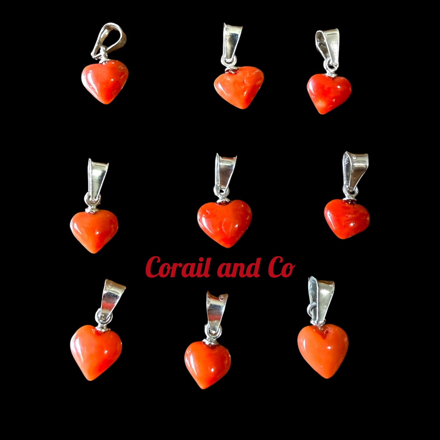 Petit coeur en corail / argent