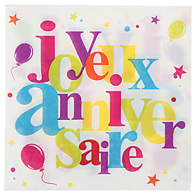 20 serviettes Joyeux Anni multi