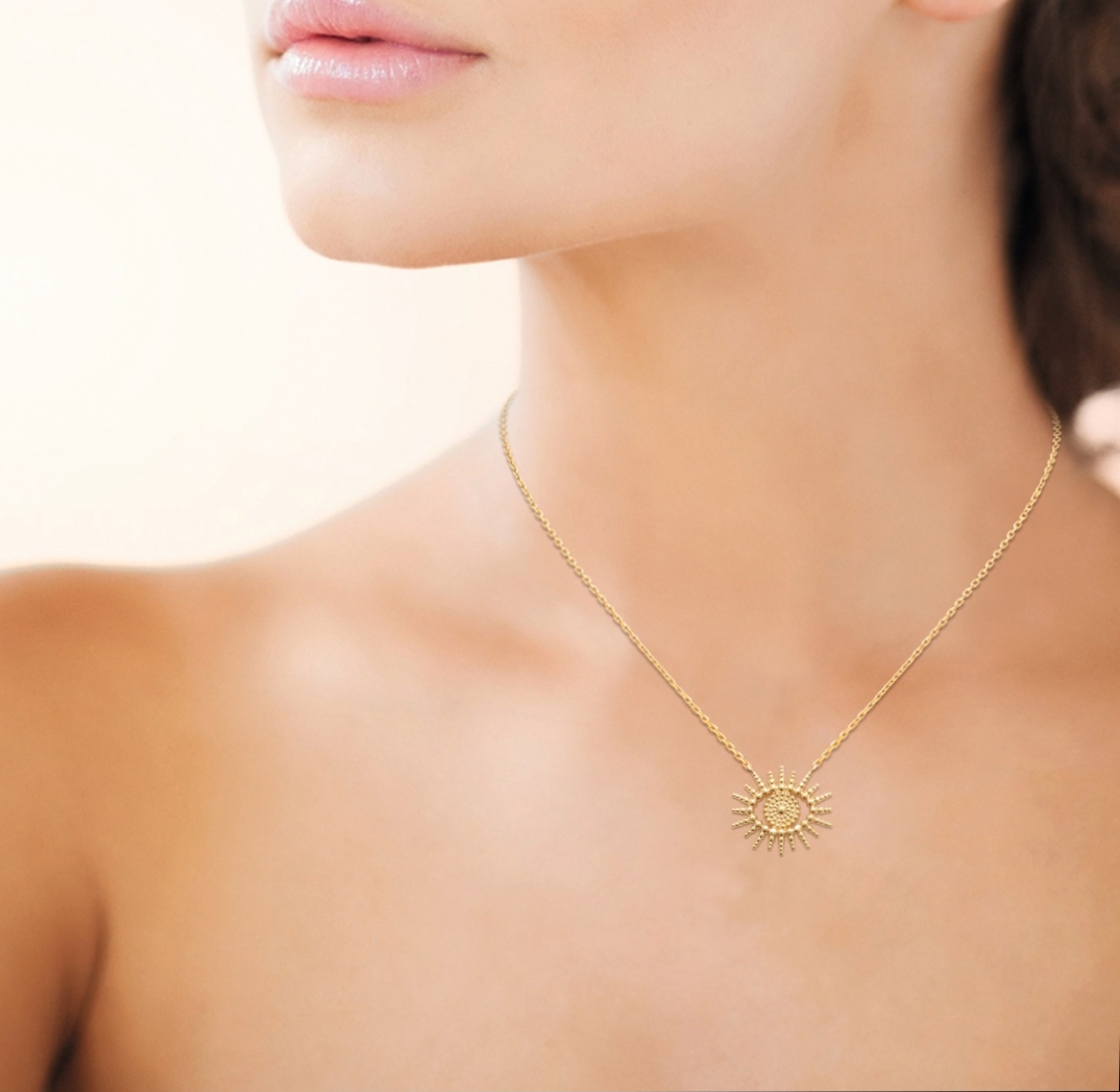 Collier plaqué or oeil