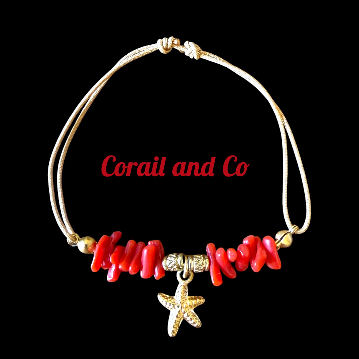 1) Bracelet femme Corail / étoile de mer