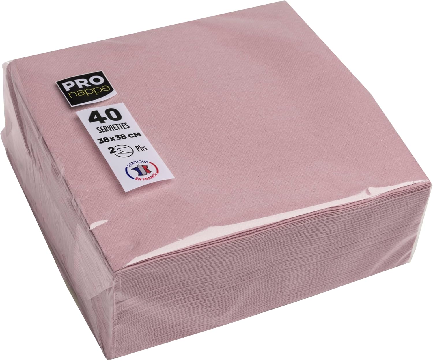 40 serviettes 38x38 vieux rose
