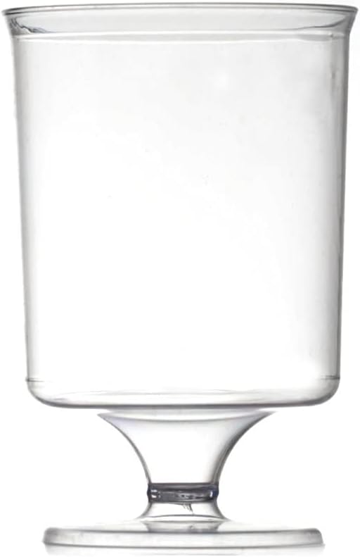 10 verres à pied plastique 17cl