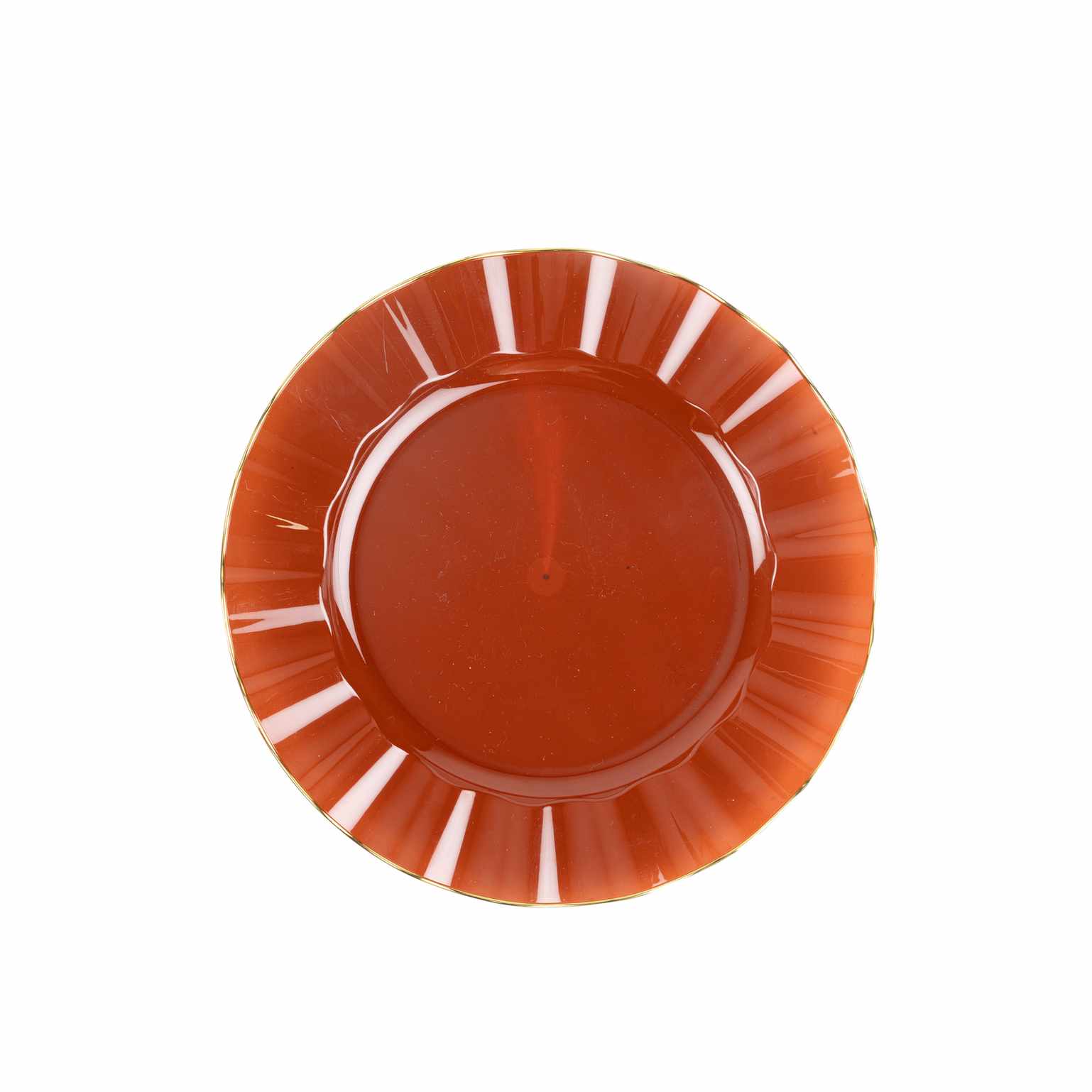 6 Assiettes Réutilisables ambre et Or 19 cm