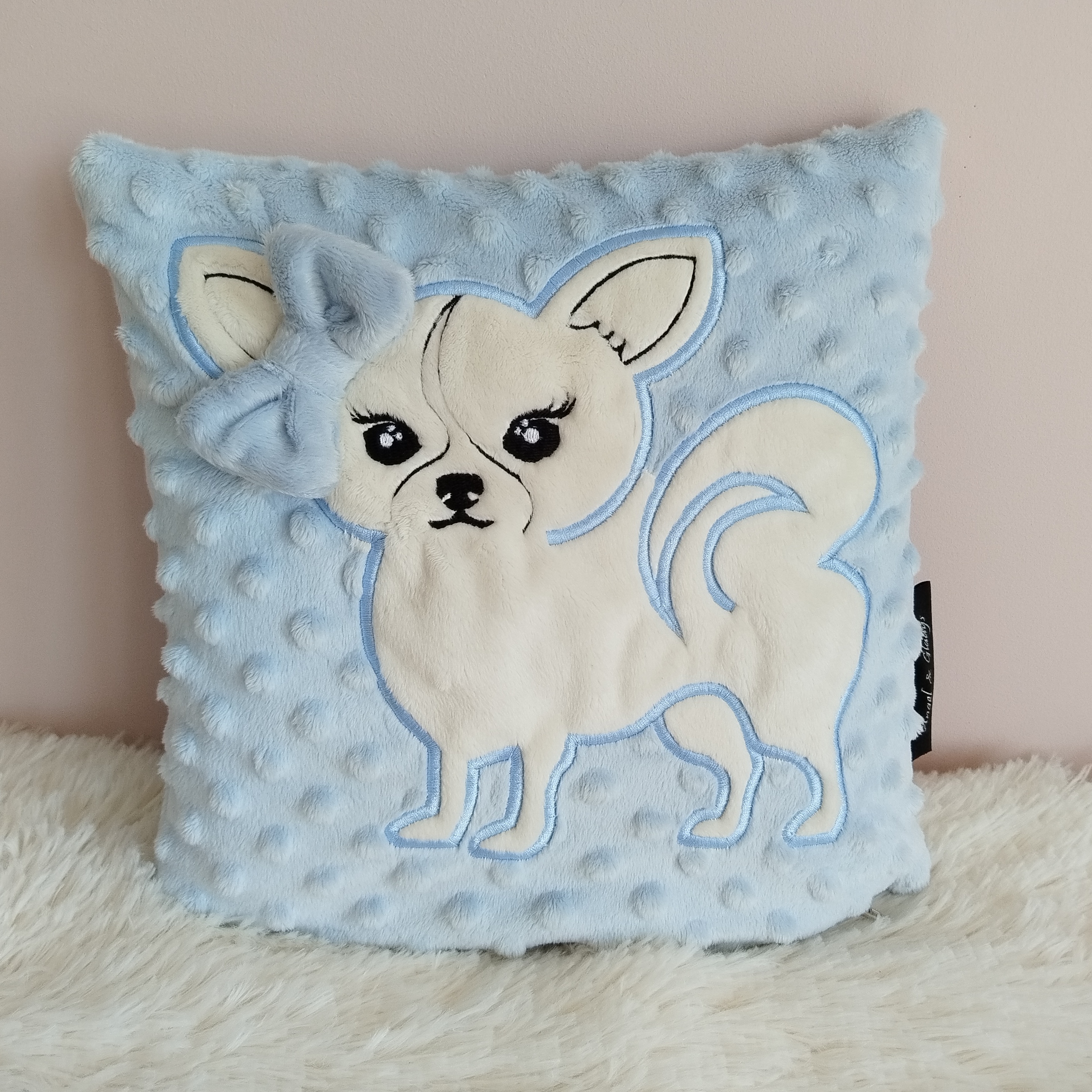 Housse pour Coussin 25x25 - Bleu Chi Vanille