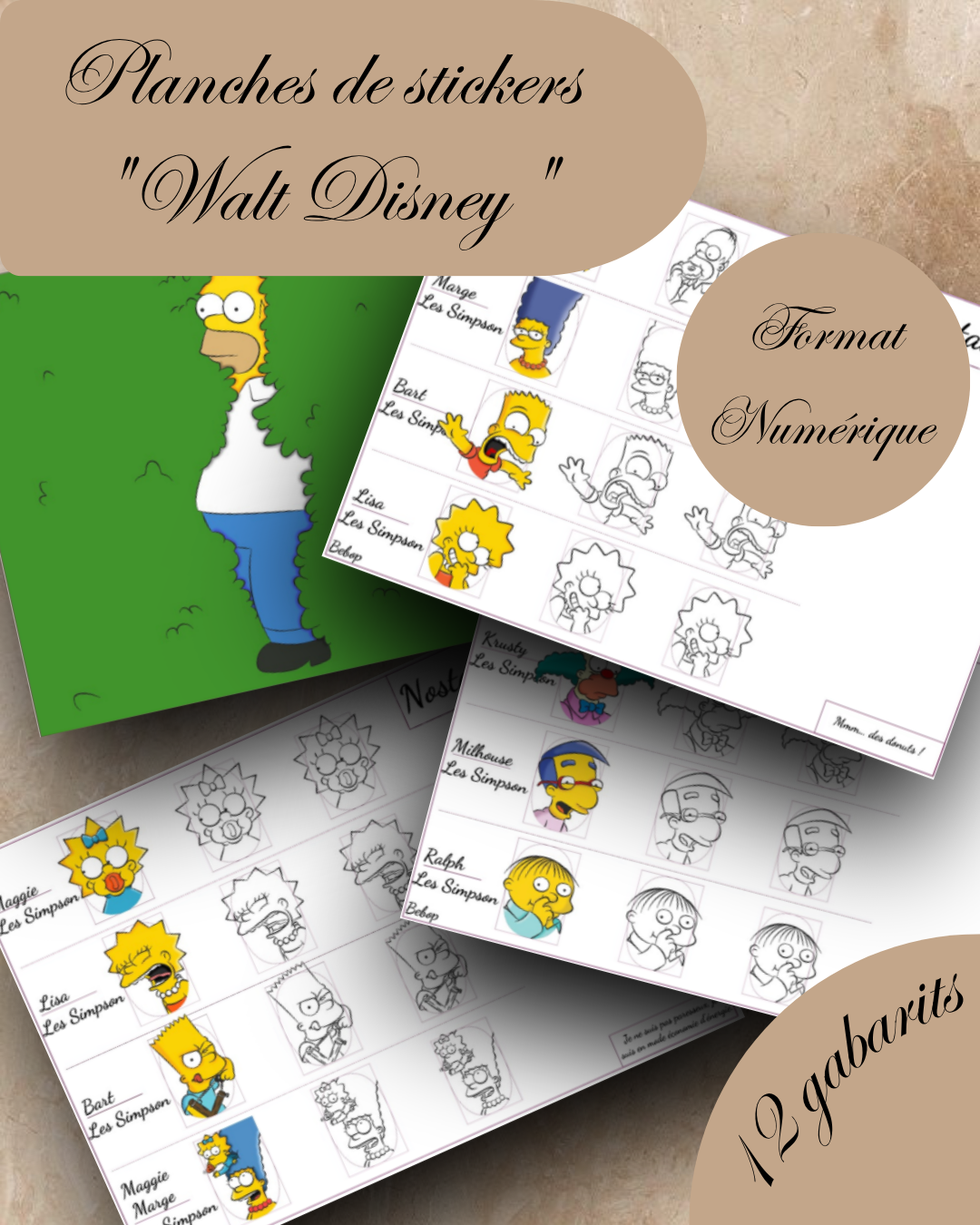 PLANCHE NOSTALGIE N°9 - LES SIMPSON