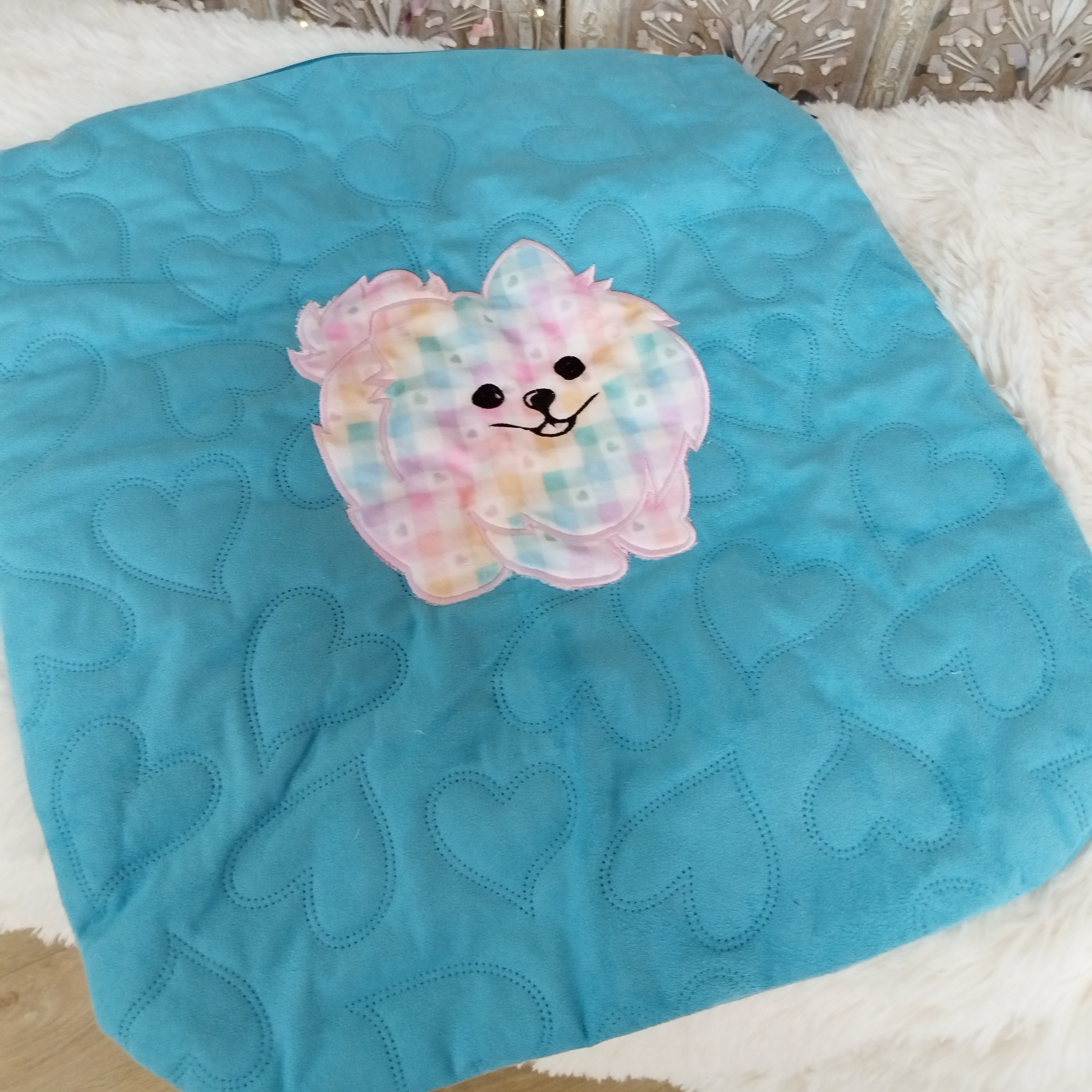 Housse Coussin Softygloo T1 - Bleu Pom Aquarelle 