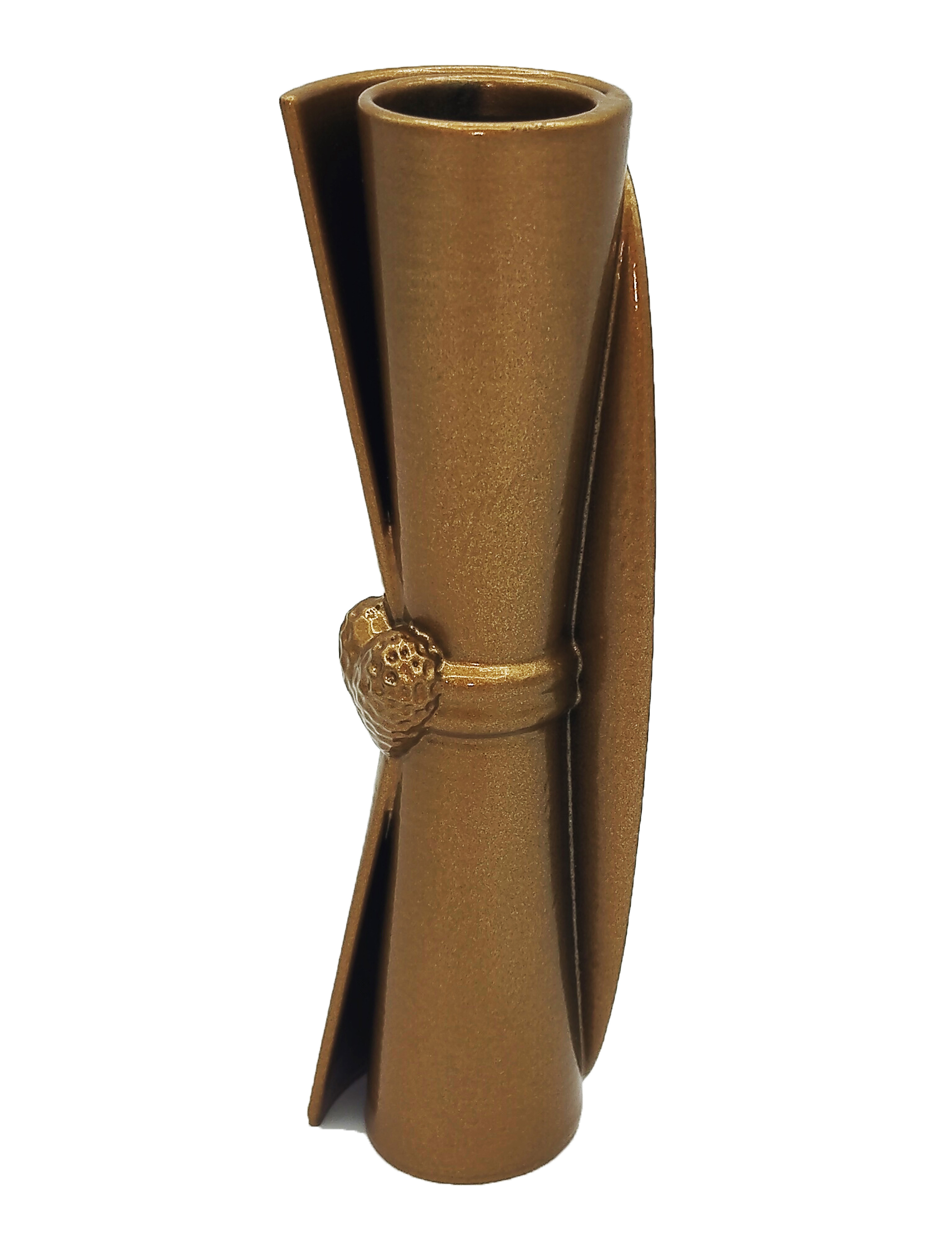 Vase soliflor funéraire parchemin message