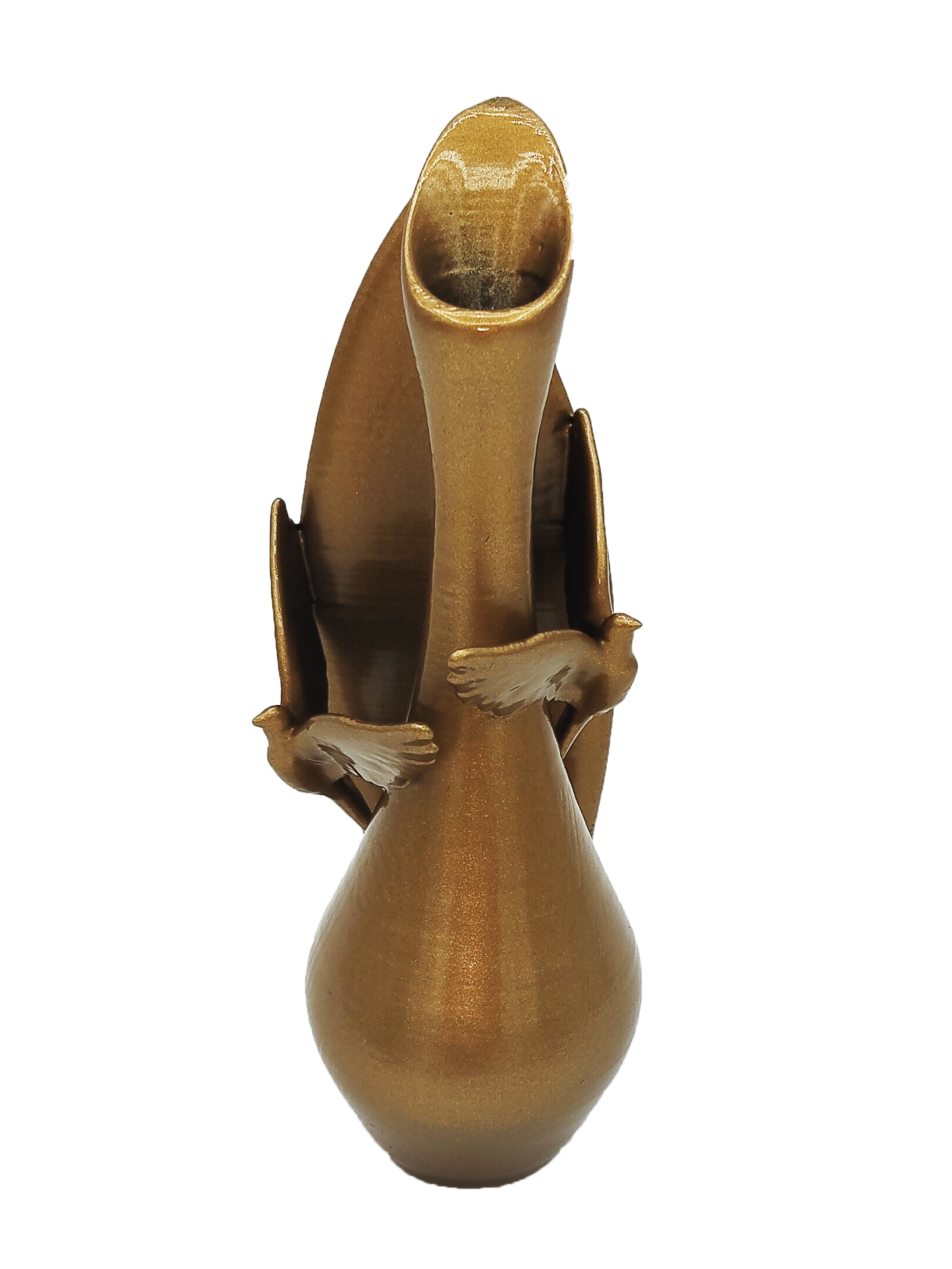 Vase soliflor funéraire deux colombes en vol