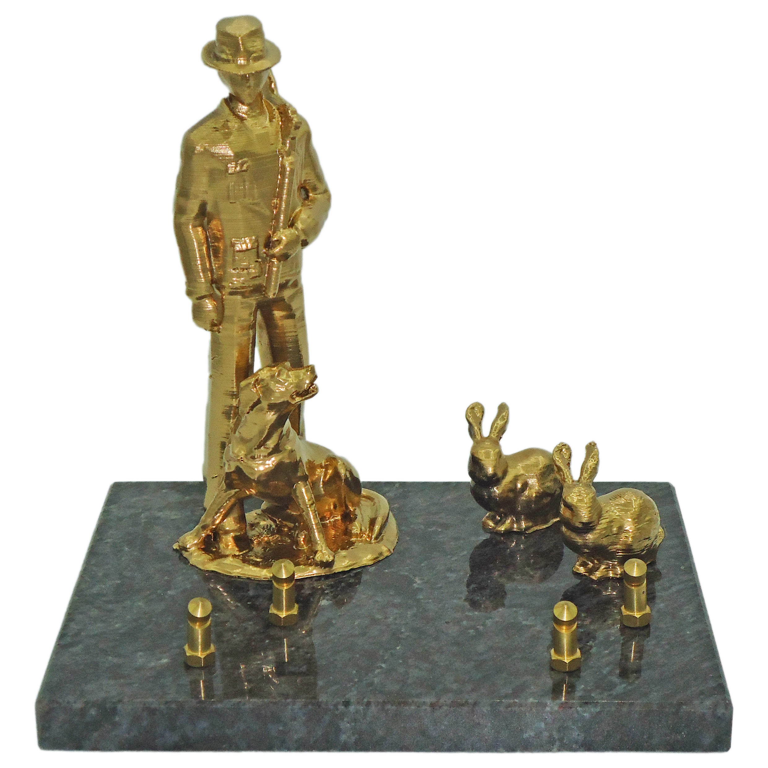 Plaque Chasseur et lapins
