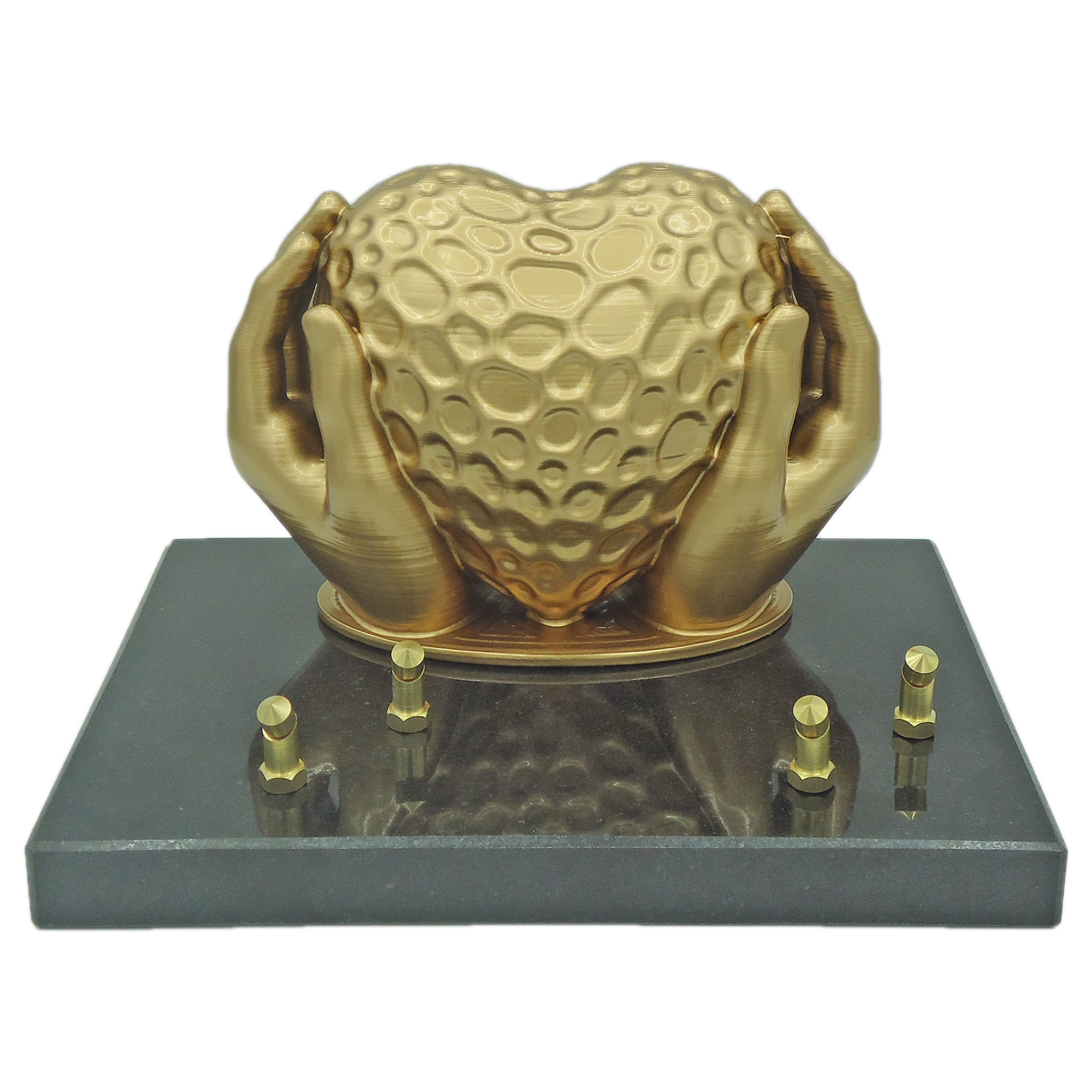 Plaque mains cœur voronoi