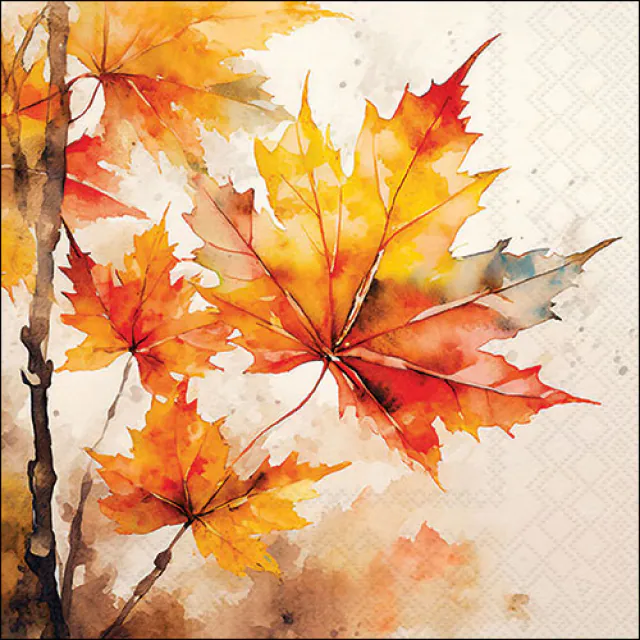 20 serviettes feuilles d'automne