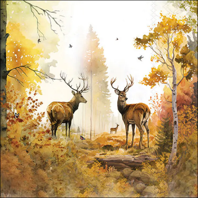 20 serviettes cerfs