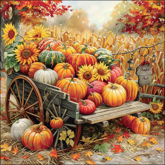 20 serviettes citrouilles