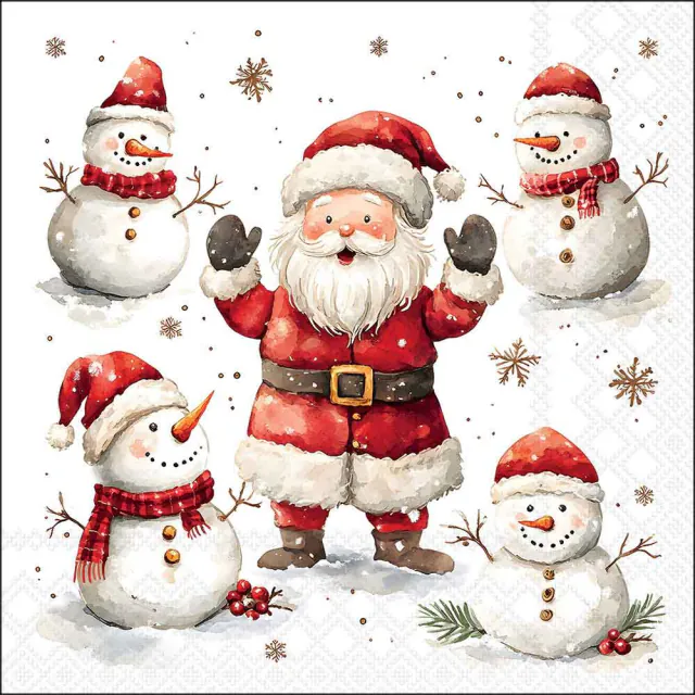 20 serviettes père noel bonhomme de neige