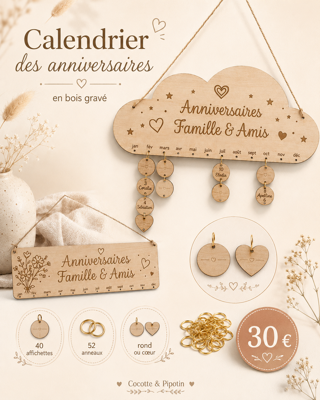 Le calendrier des anniversaires