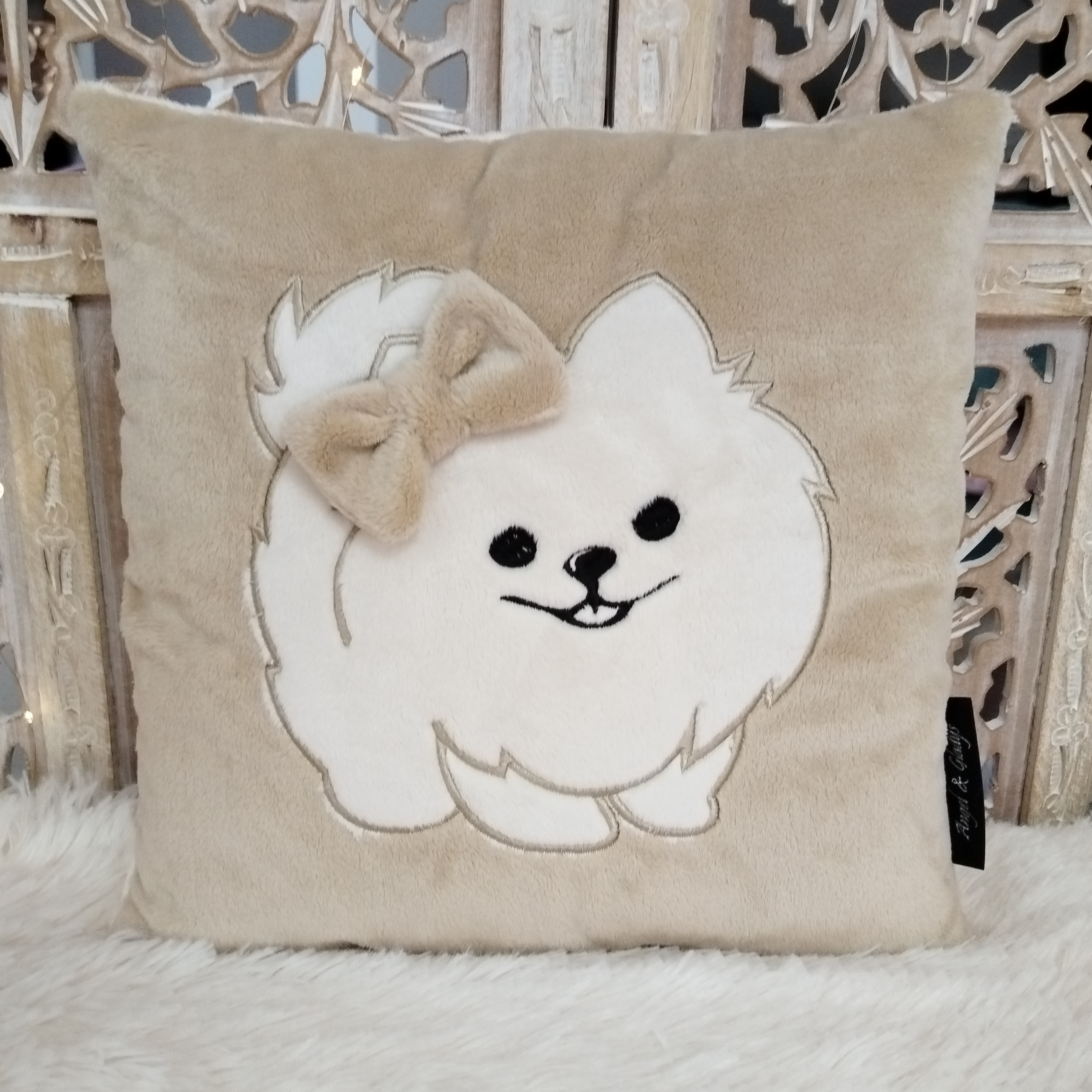 Coussin Carré Caramel Vanille Pomeranian