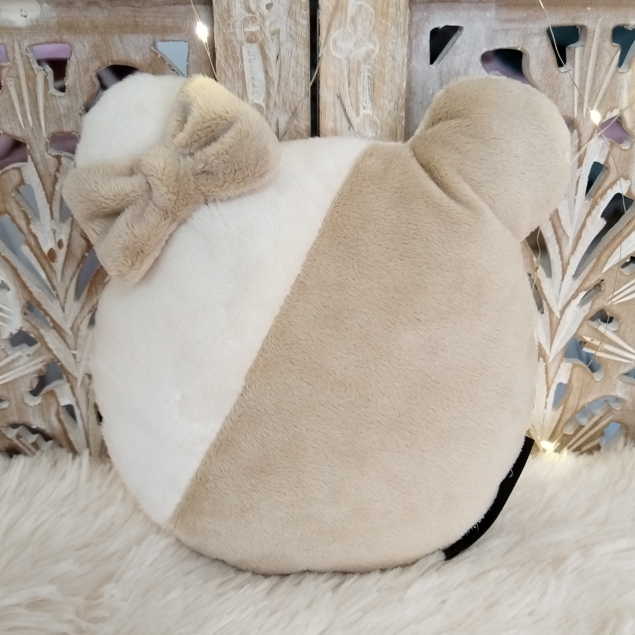 Coussin Ourson Patchwork Caramel Vanille