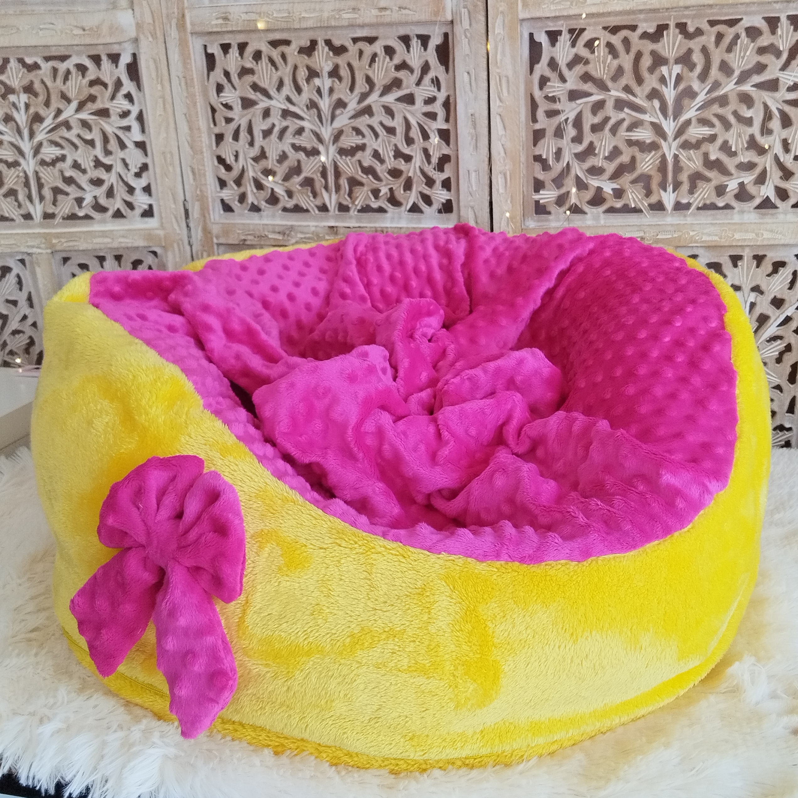 Pouf Jaune & Fuchsia