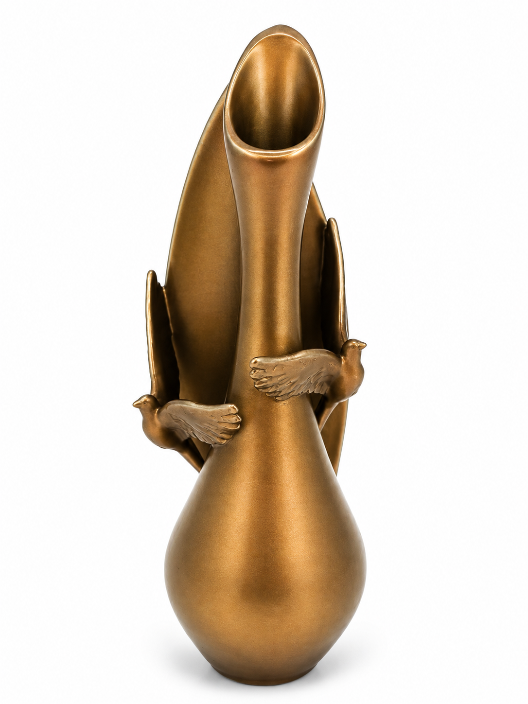 Vase soliflor funéraire deux colombes en vol