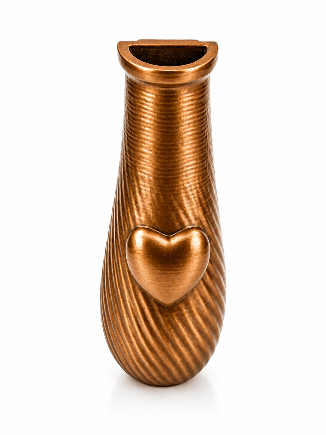 Vase soliflor funéraire spiral coeur cuivre