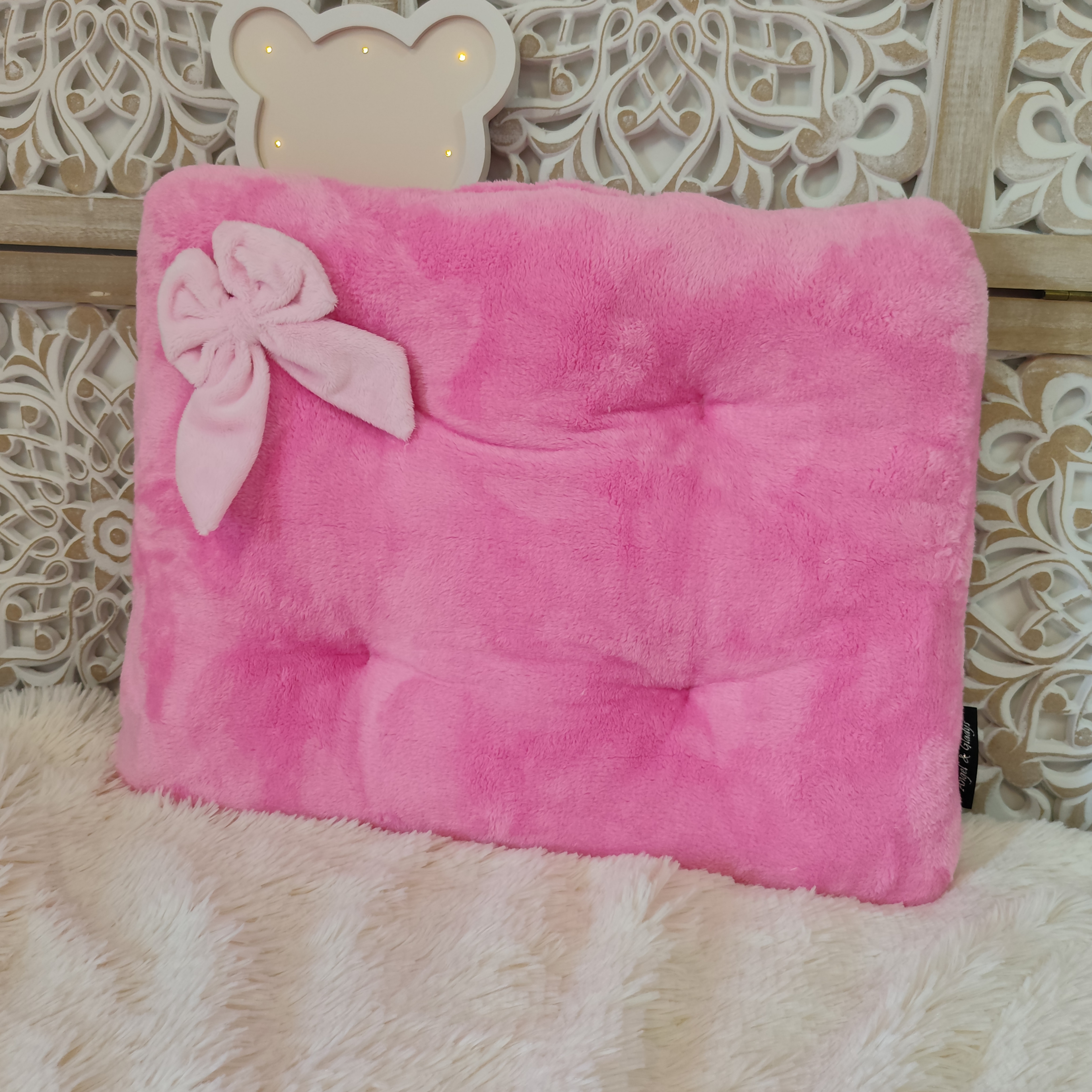 Bb Edredon Pilou Rose Acidulé noeud rose