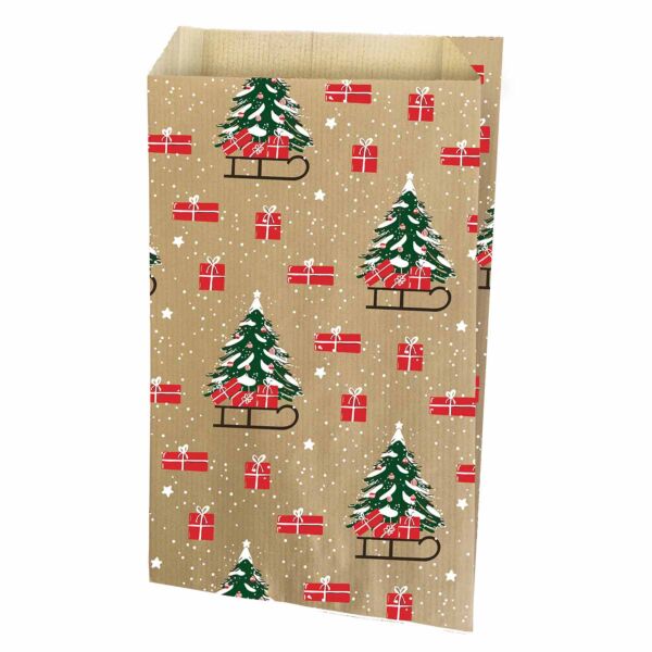 150 pochettes kraft motif 12x4.5x20cm