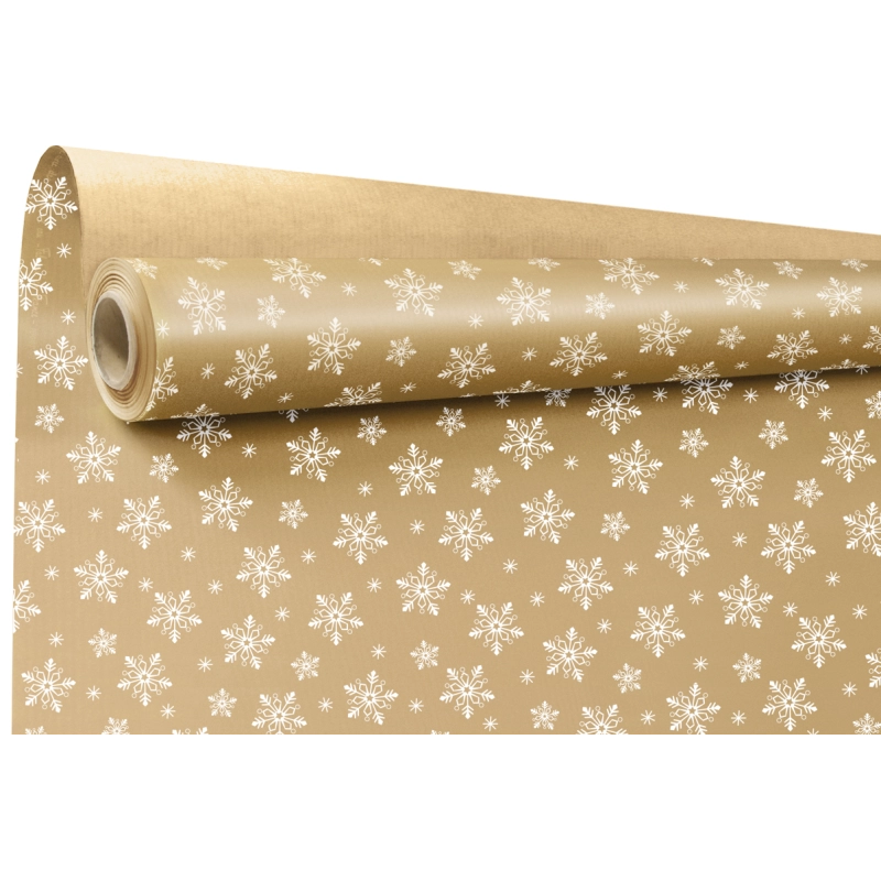 Rouleau kraft motif flocons 0.70x50m