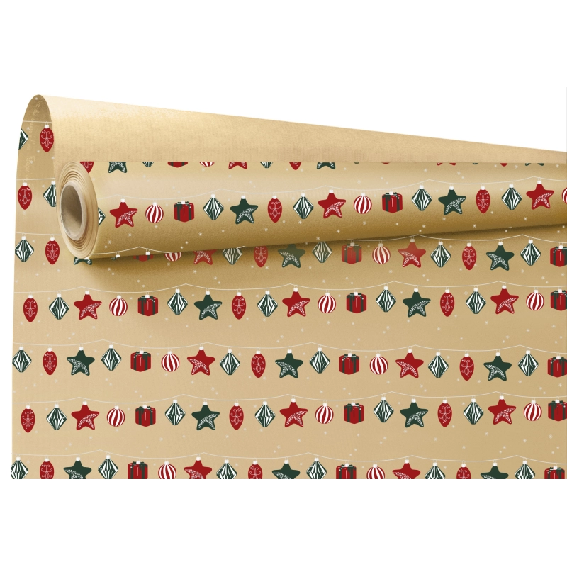Rouleau kraft motif noel 0.70x25m
