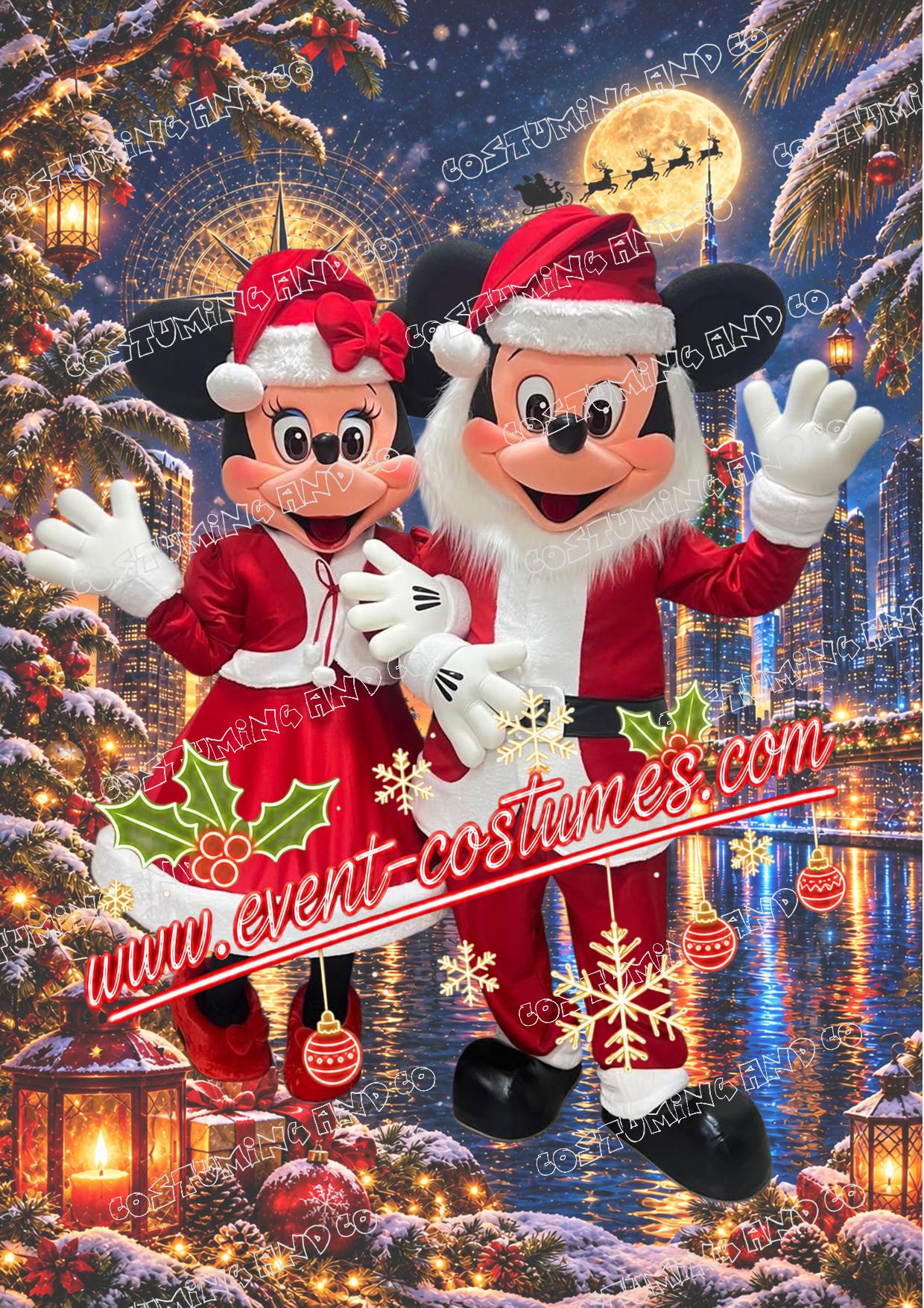 MICKEY & MINNIE (Duo) SANTA CLAUS - PREMIUM DELUXE 