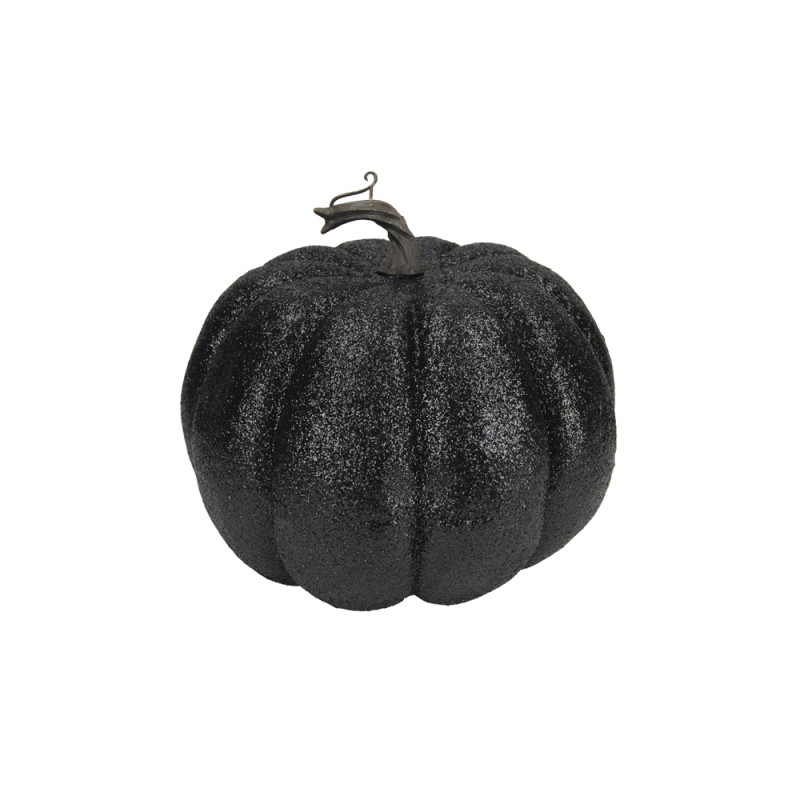 PETITE CITROUILLE NOIRE PAILLETEE 10/10 cm