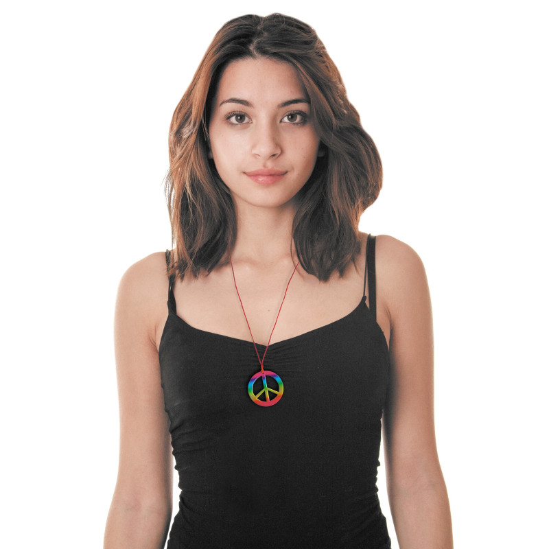PENDENTIF PEACE MULTICOLORE 5CM