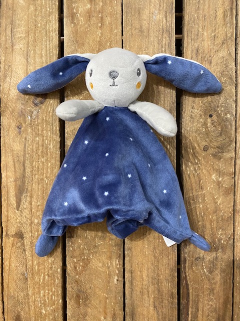 Doudou lapin carré plat bleu/gris - SIMBA/NICOTOY