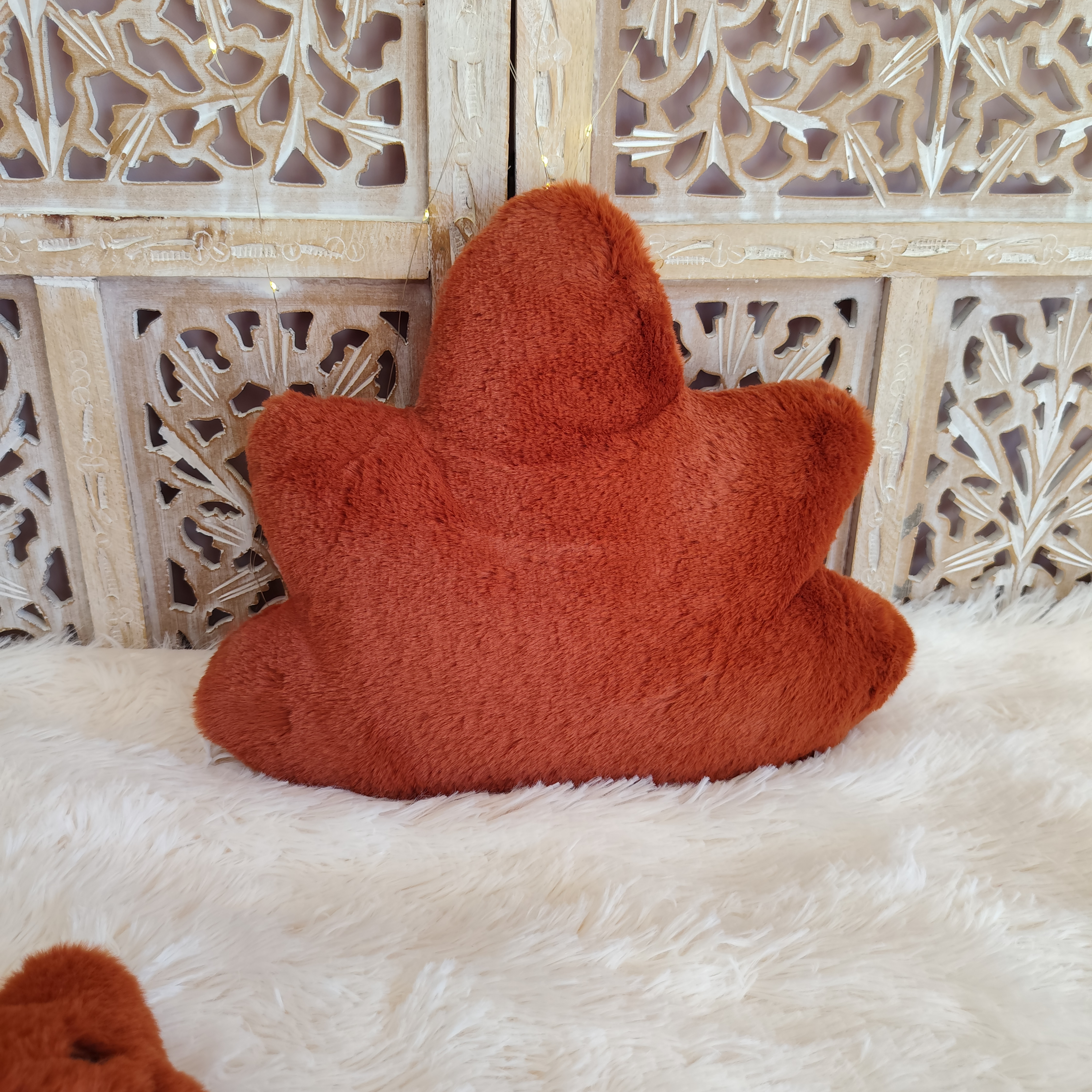 Coussin Feuille Roux Renard 
