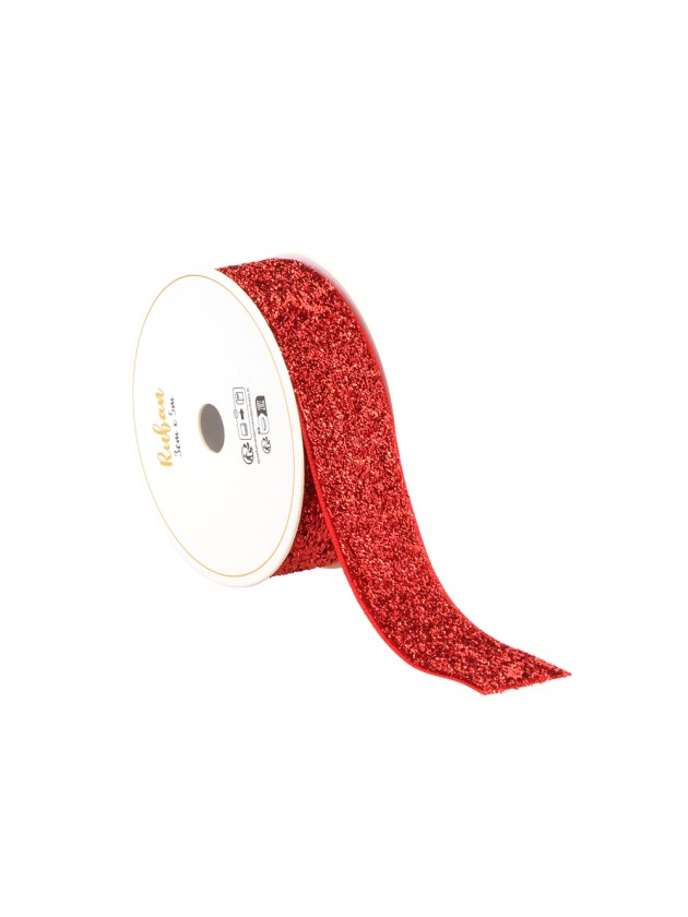 Ruban paillette Rouge 2.5cm/3m