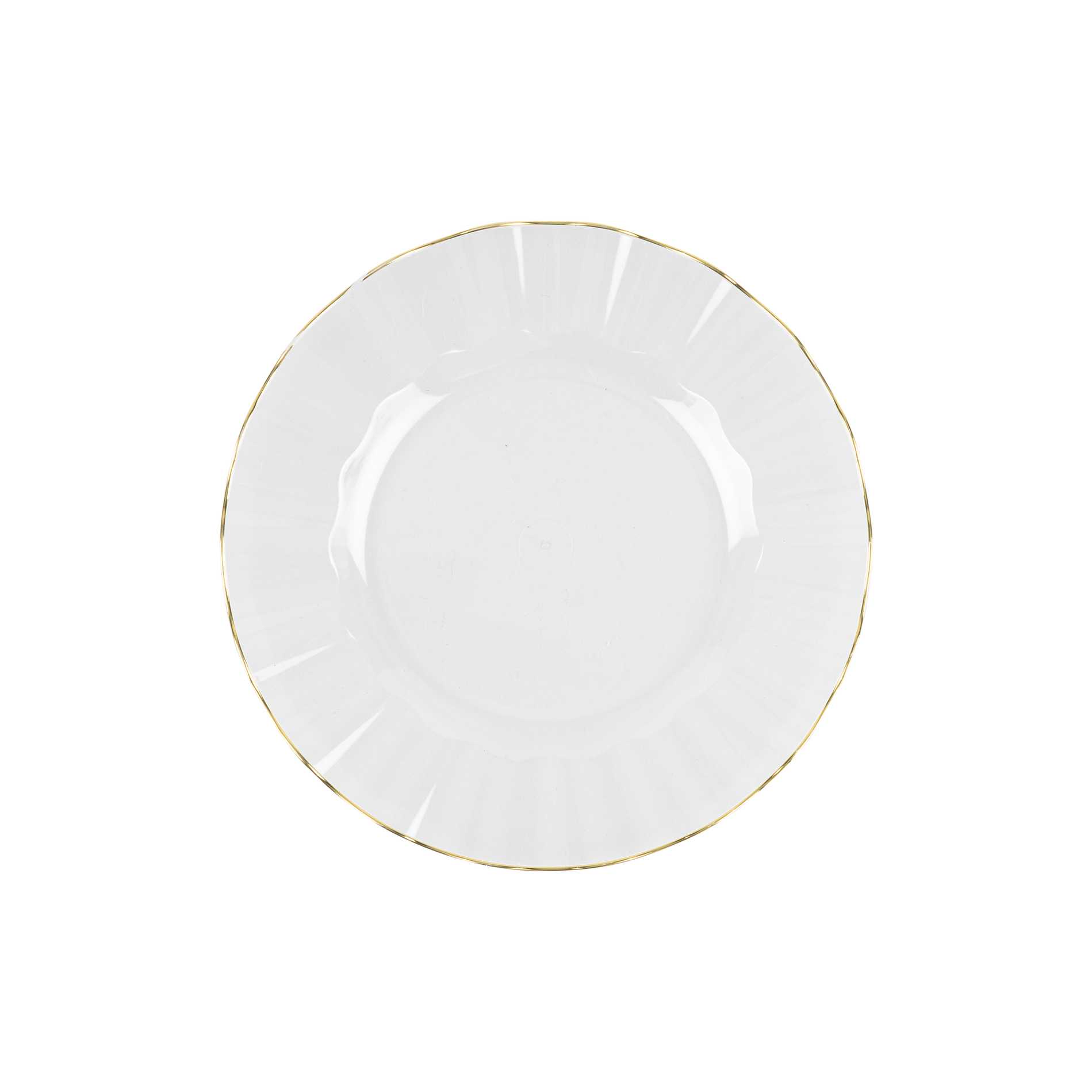 6 assiettes réutilisables transparent et or 19cm