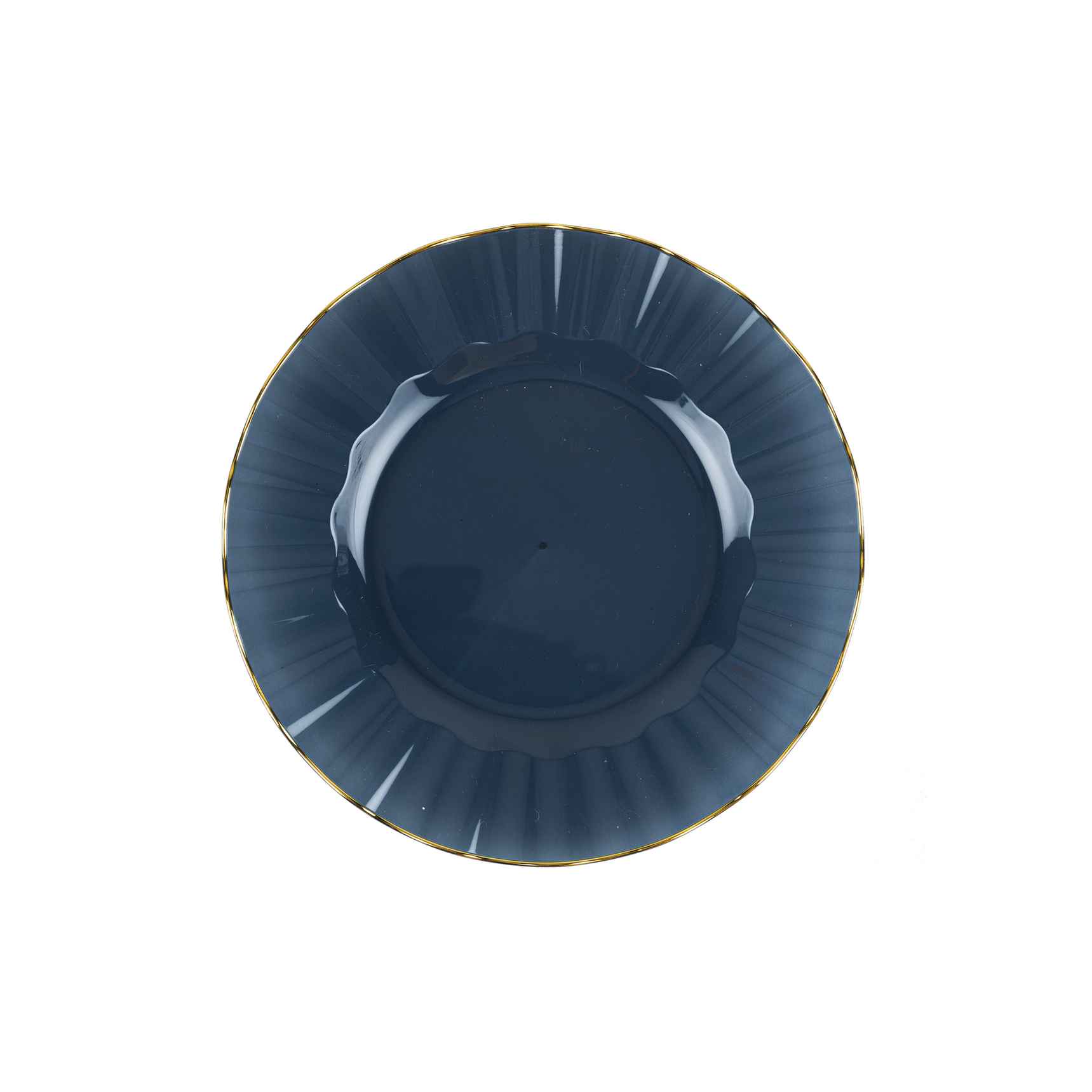 6 assiettes réutilisables marine/or 19cm