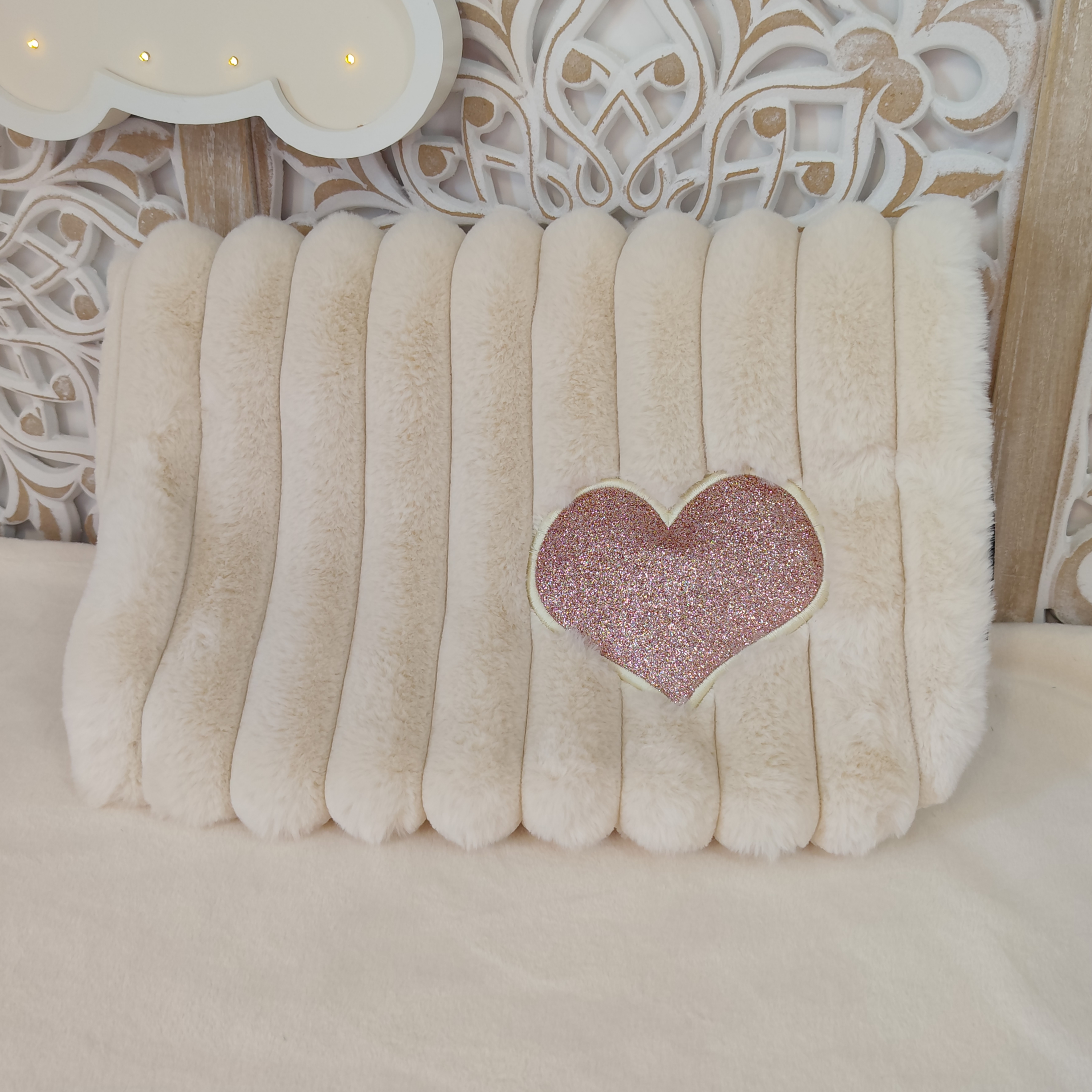 Couverture Crème de Lune Cotelée Coeur Glitter🌙 