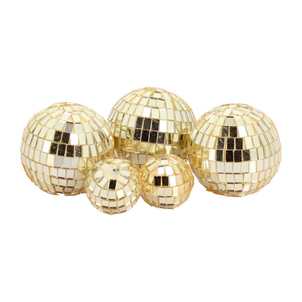 6 Boules à Facettes or Ø5cm / Ø3cm