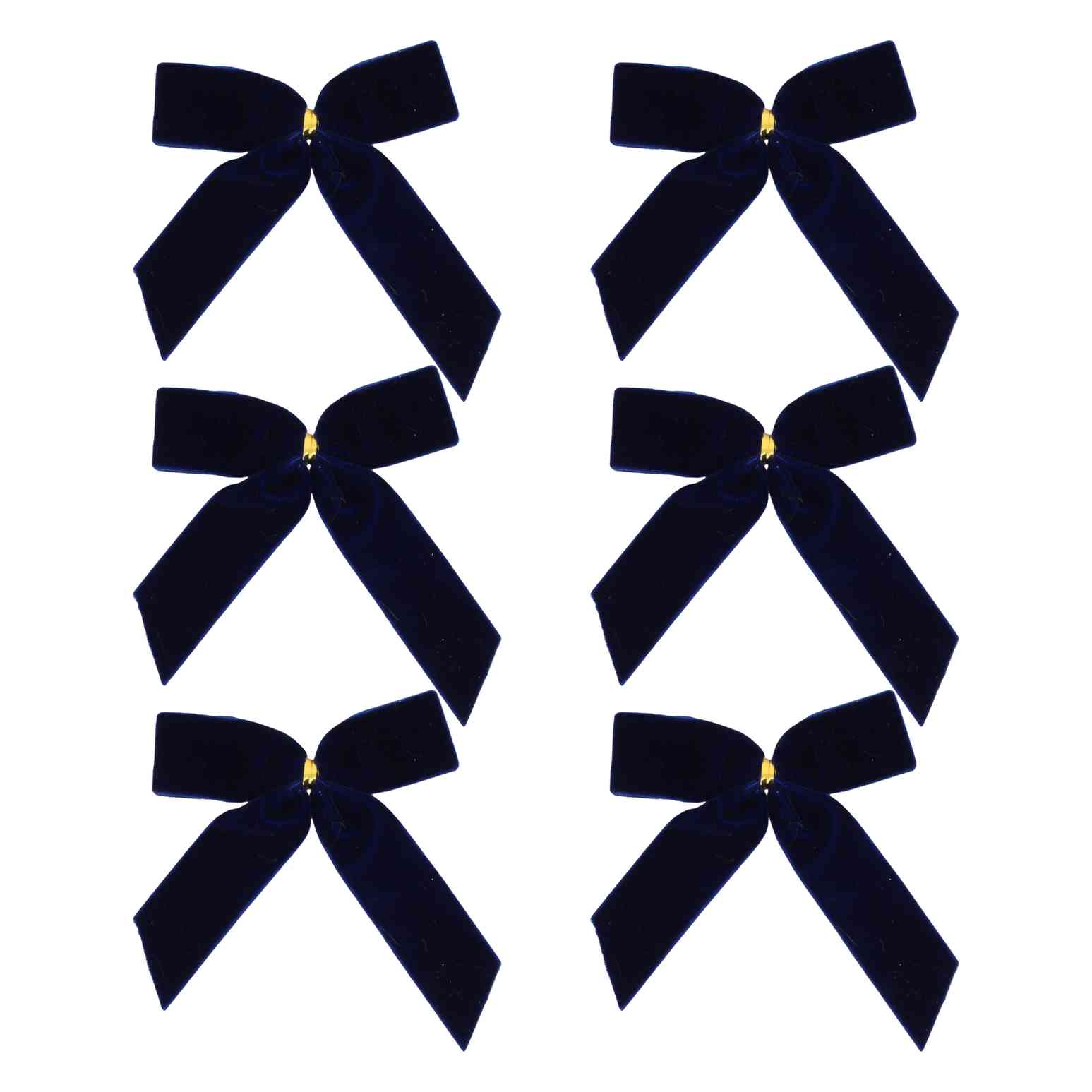 6 noeuds velours vers marine 9/9cm