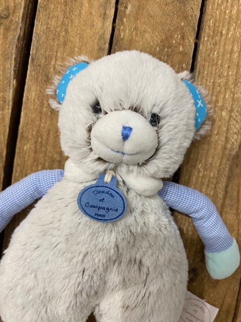 Doudou ourson vichy - DOUDOU ET COMPAGNIE