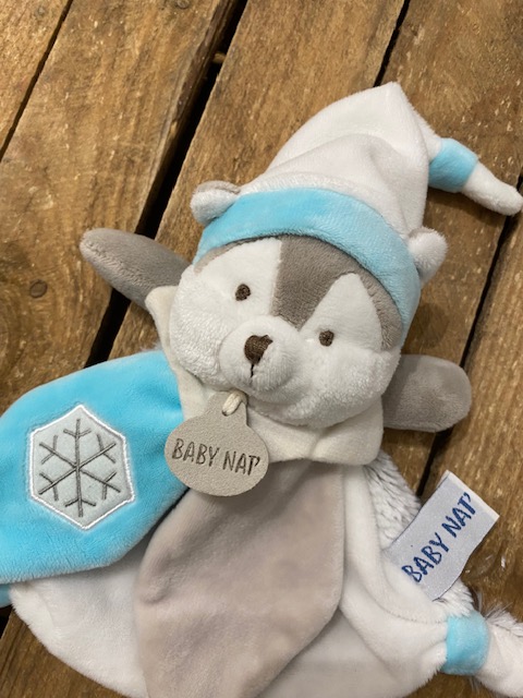 Doudou raton laveur turquoise - BABY NAT'