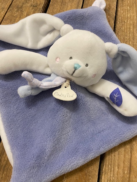 Doudou plat lapin bleu - BABY NAT'