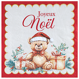 20 Serviettes Teddy Noël 33/33