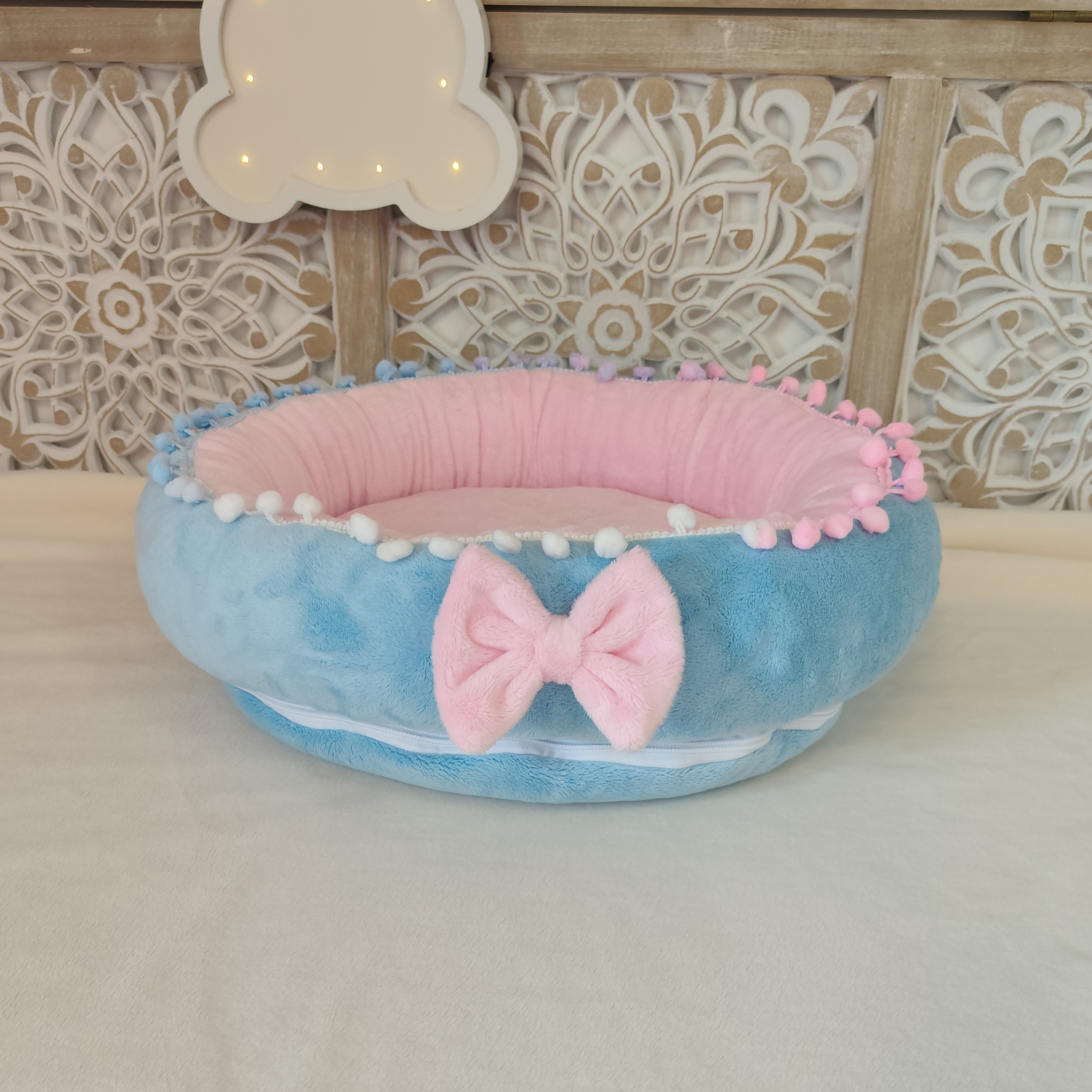 Corbeille Bleu Ciel Pastel & Rose