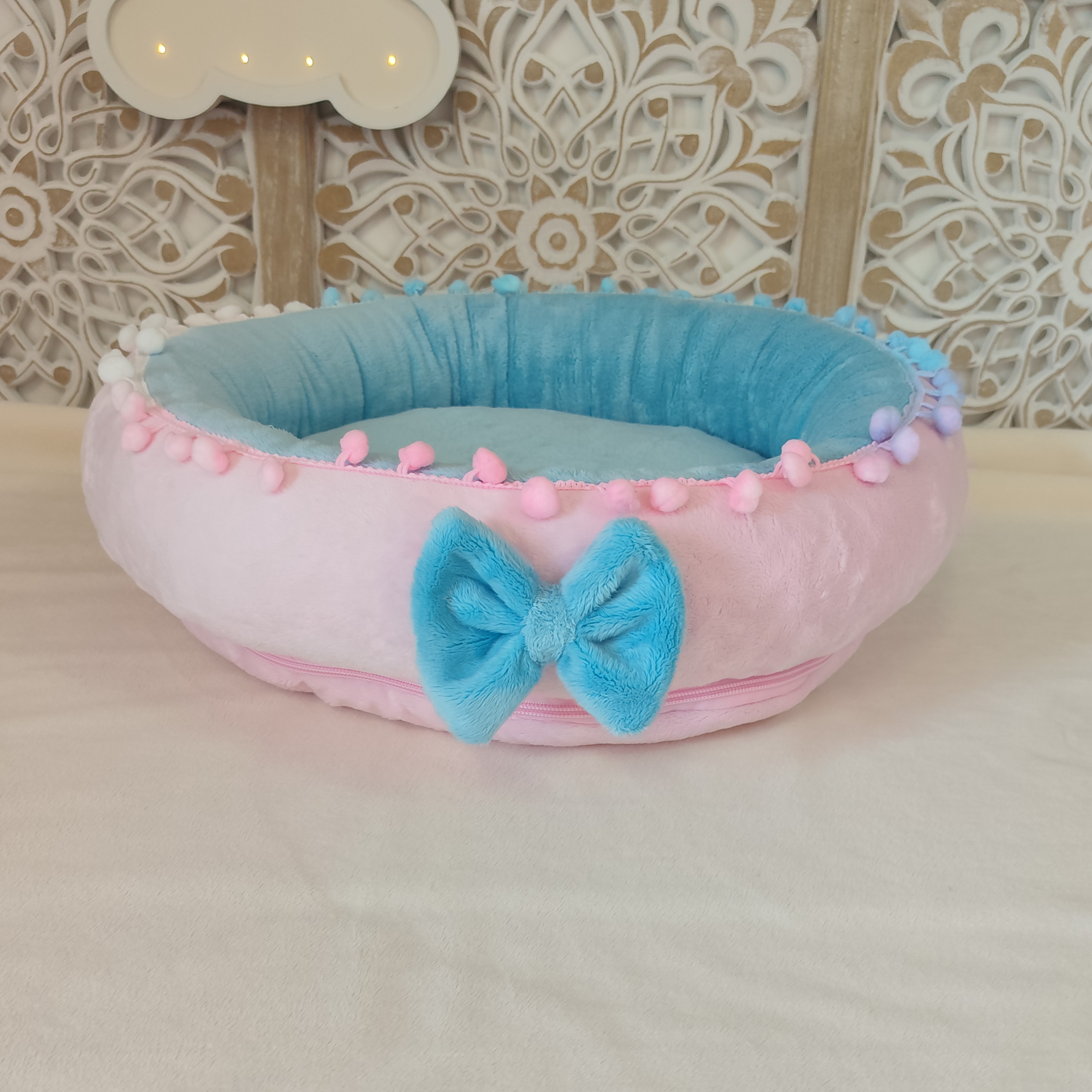 Corbeille Rose & Bleu Ciel Pastel 
