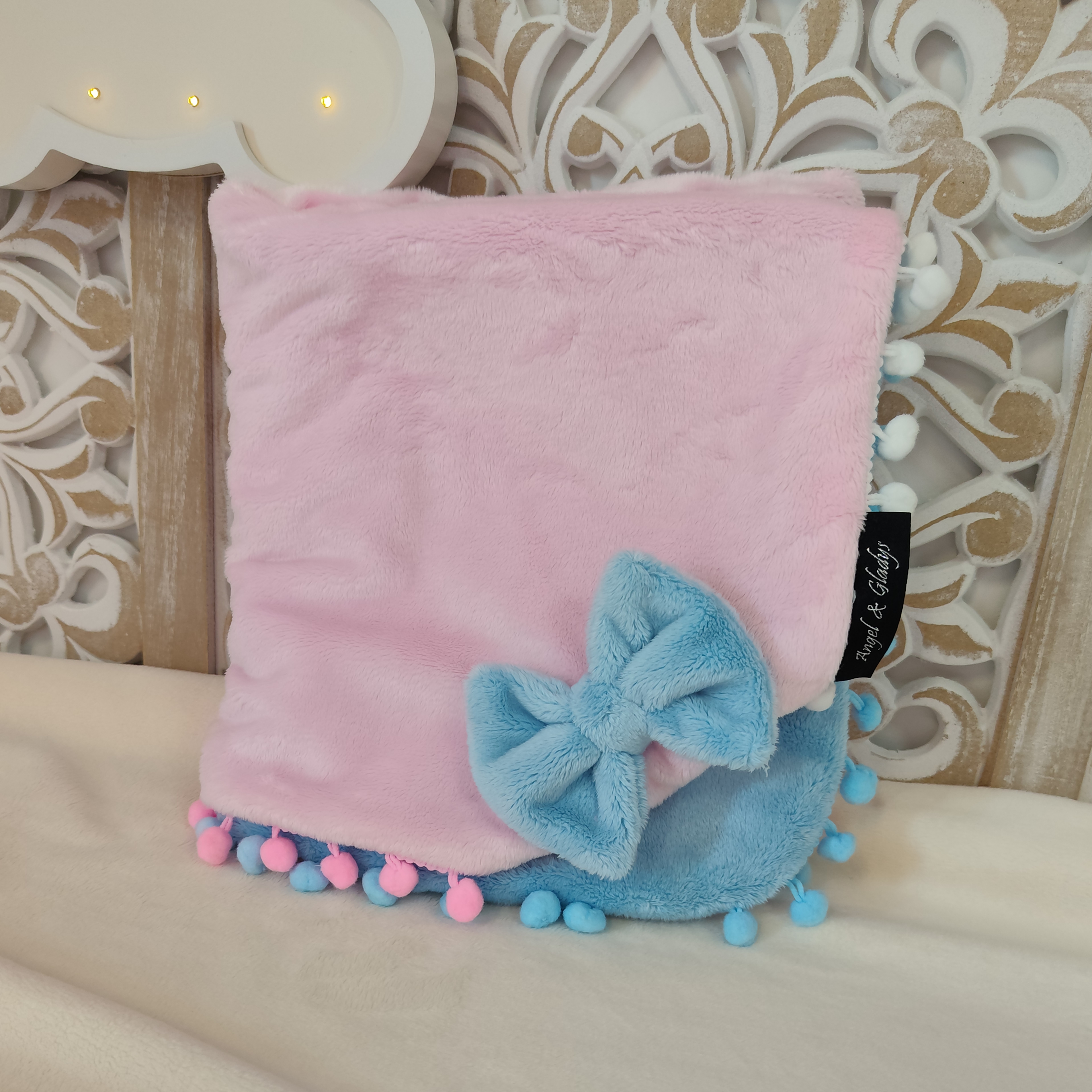 Couverture Rose & Bleu Ciel Pastel 