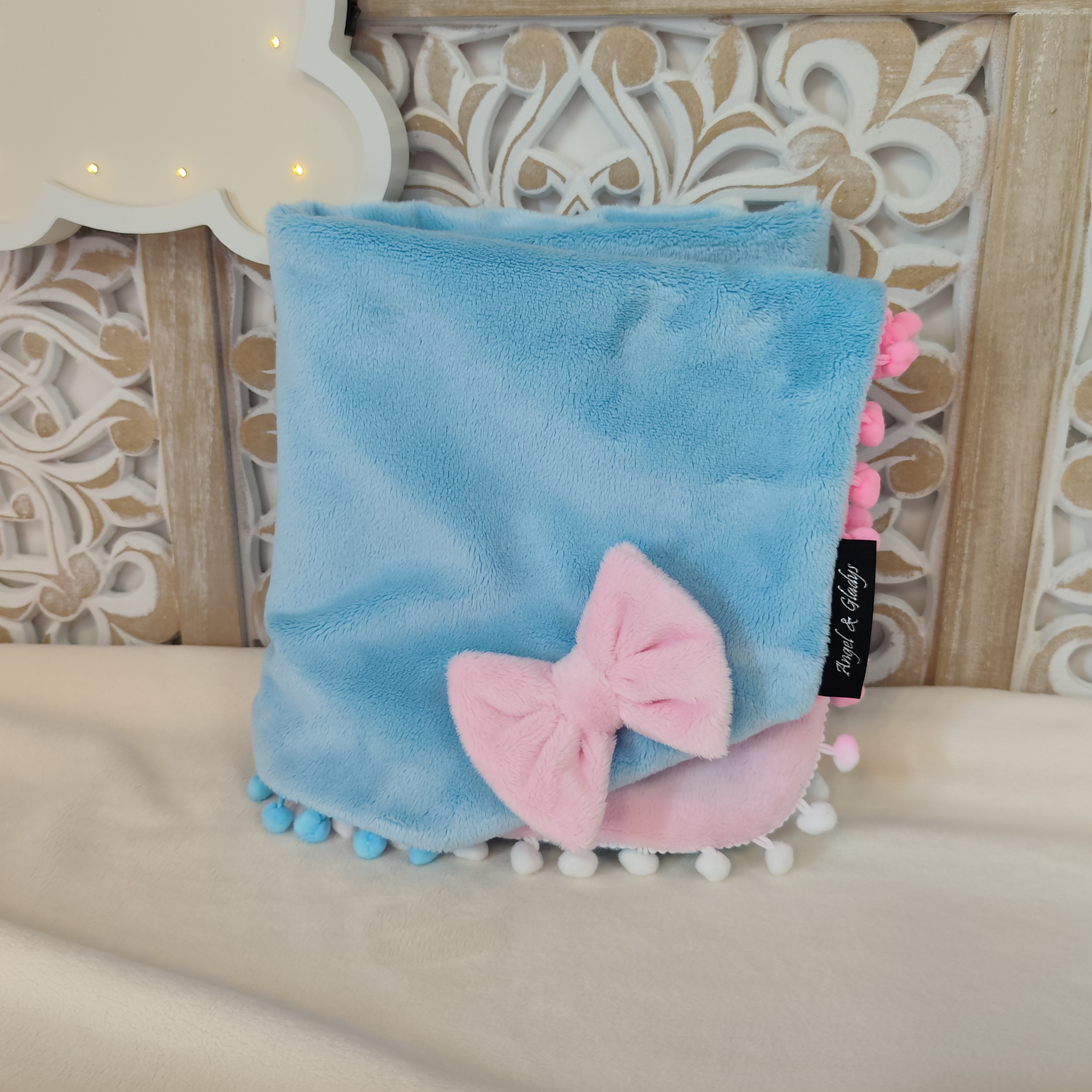Couverture Bleu Ciel Pastel & Rose