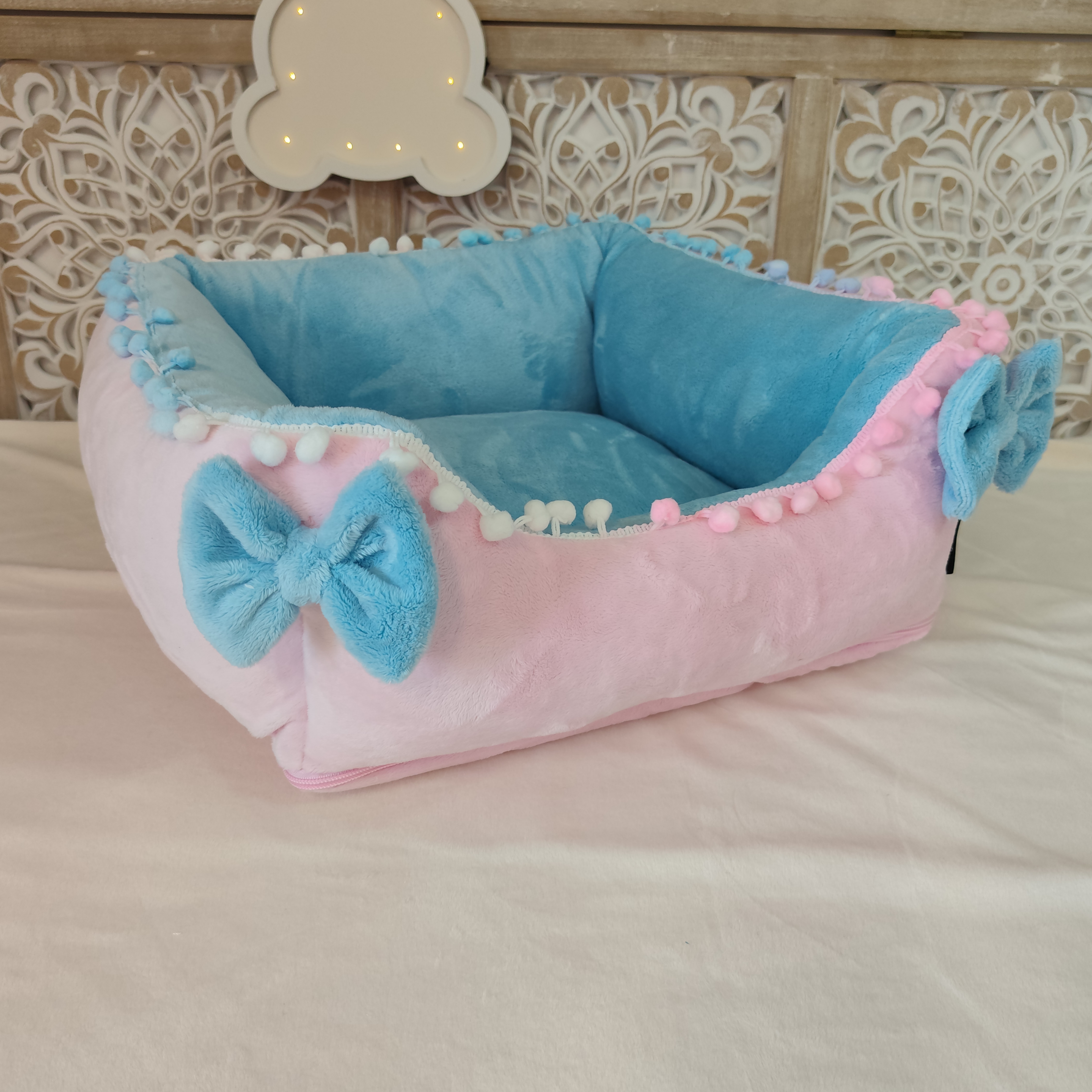 Divan Rose & Bleu Ciel Pastel 