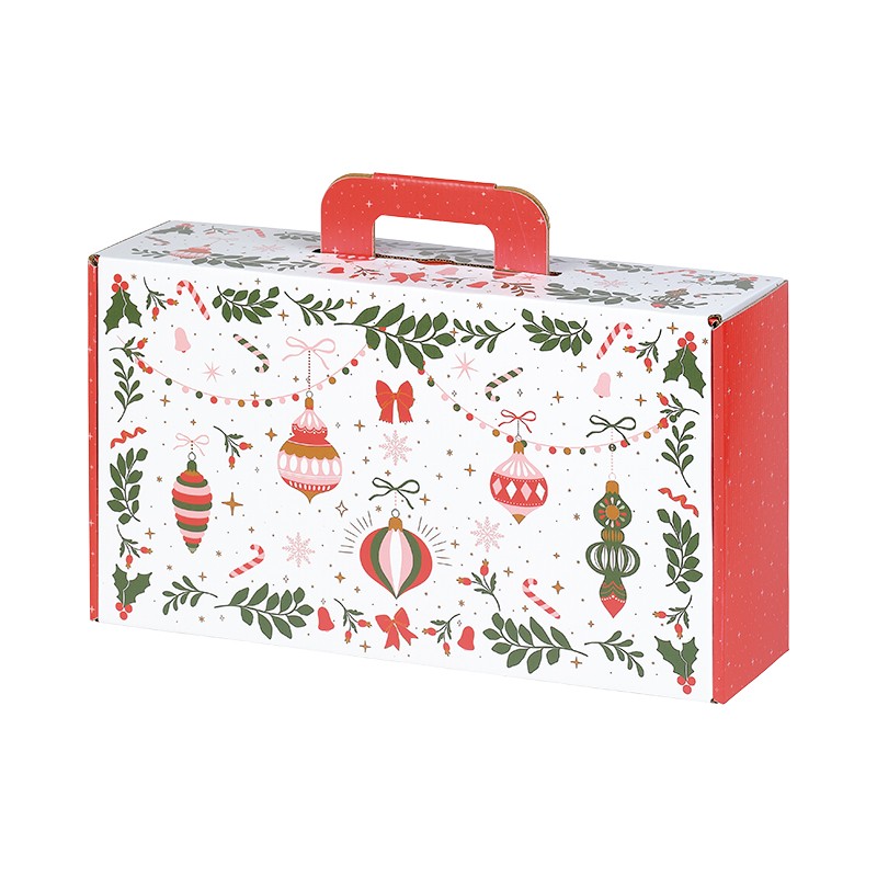 Valisette décoré noël fond blanc 33x18.5x9.5cm
